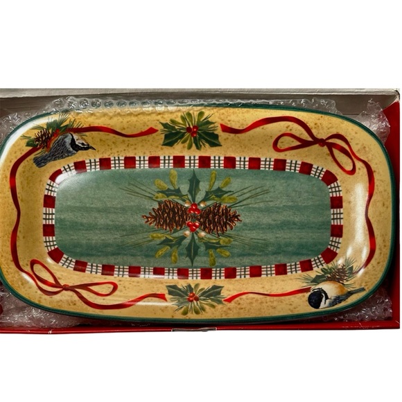 Lenox Winter Greeting Everyday Small Hors D’oeuvre Tray - Picture 1 of 4